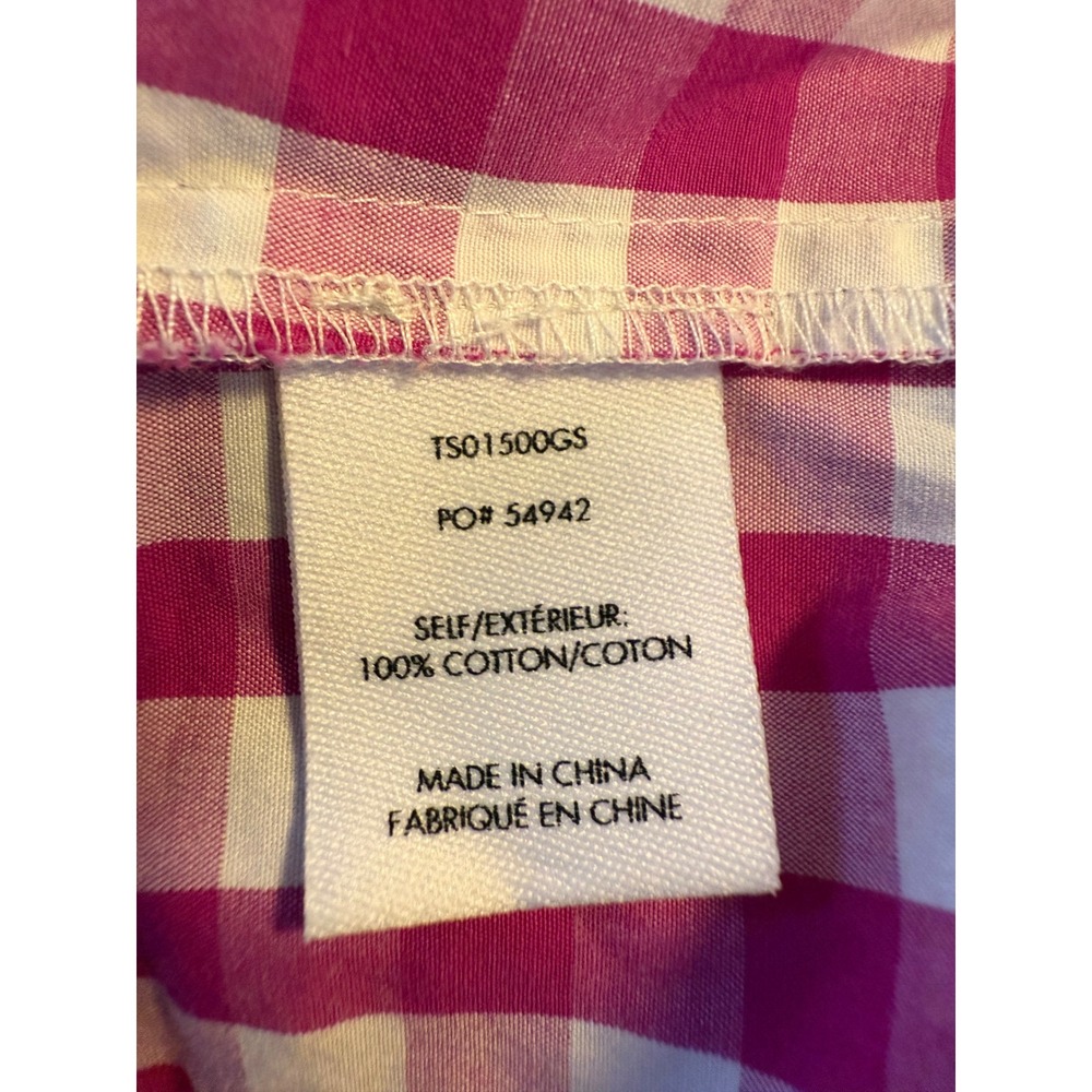Pink White Gingham Sleeveless Shirt Dress Button costal preppy Derek lam mini 8 - Picture 10 of 11
